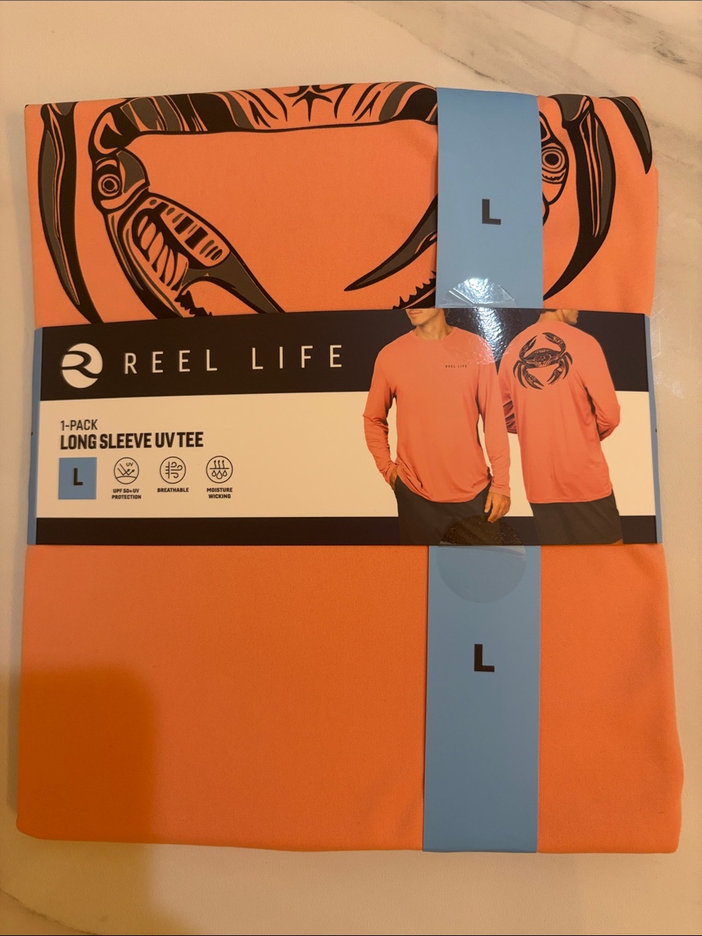 🌴Reel Life Men’s Long Sleeve Jax Beach UV Protective Shirt Size Large